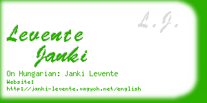 levente janki business card